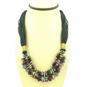 Faceted Glass Bead Necklace - Mardi Gras!
